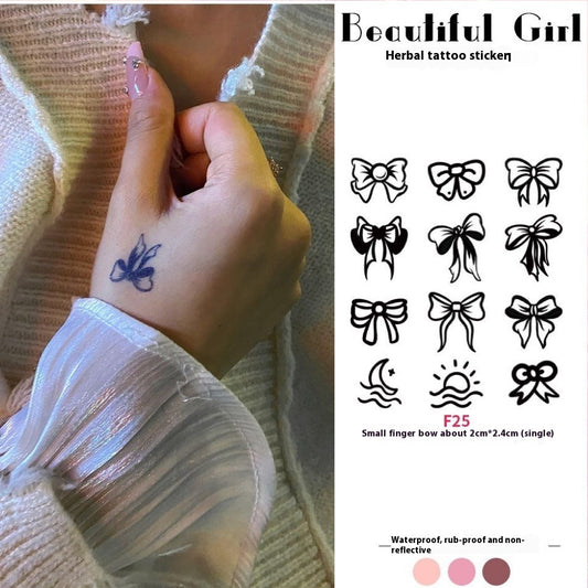 Cute Bow Herbal Juice Tattoo Sticker Semi-permanent  BUY 1 GET 2
