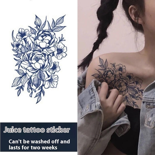 Flower Herbal Juice Tattoo Sticker Chest Flower Semi-permanent BUY 1 GET 2