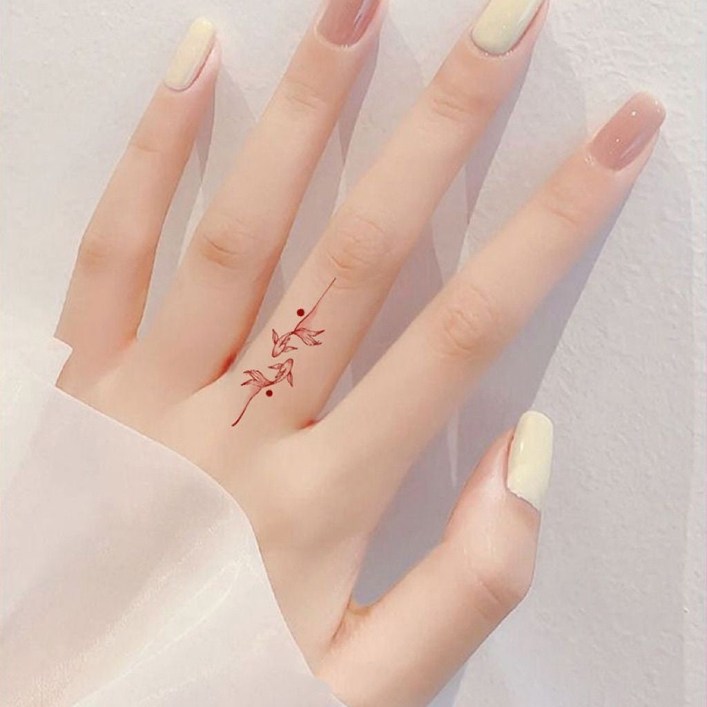 Double Lucky Fish Tattoo Sticker Good-looking Hot Girl Sweet Cool BUY 1 GET 5