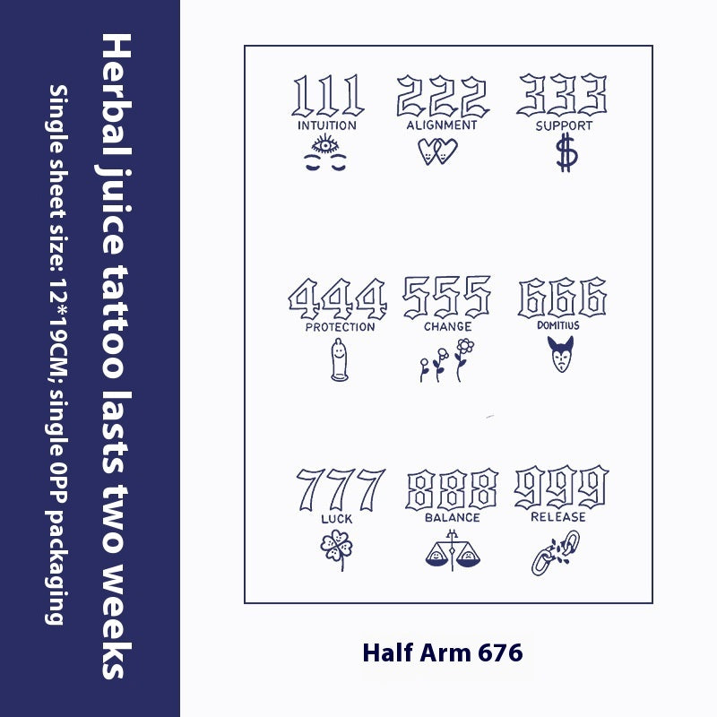Herbal Tattoo Sticker Dark Flower Arm Juice BUY 1 GET 2