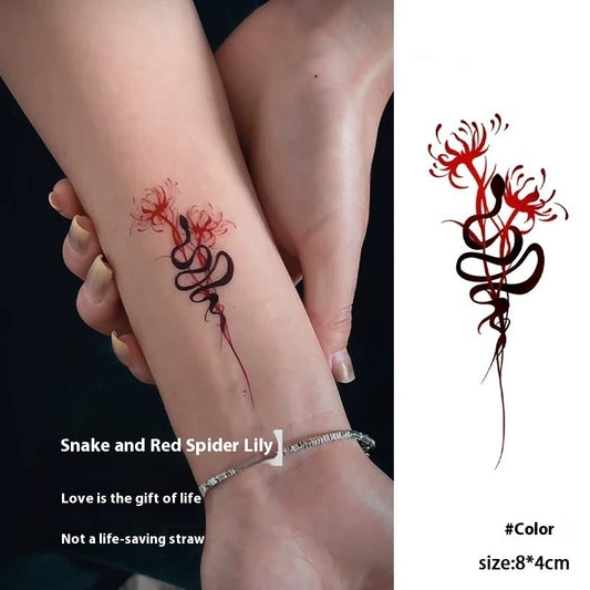 Bianhua Snake Hand Back Tattoo Sticker Hot Girl Sweet And High-looking BUY 1 GET 3