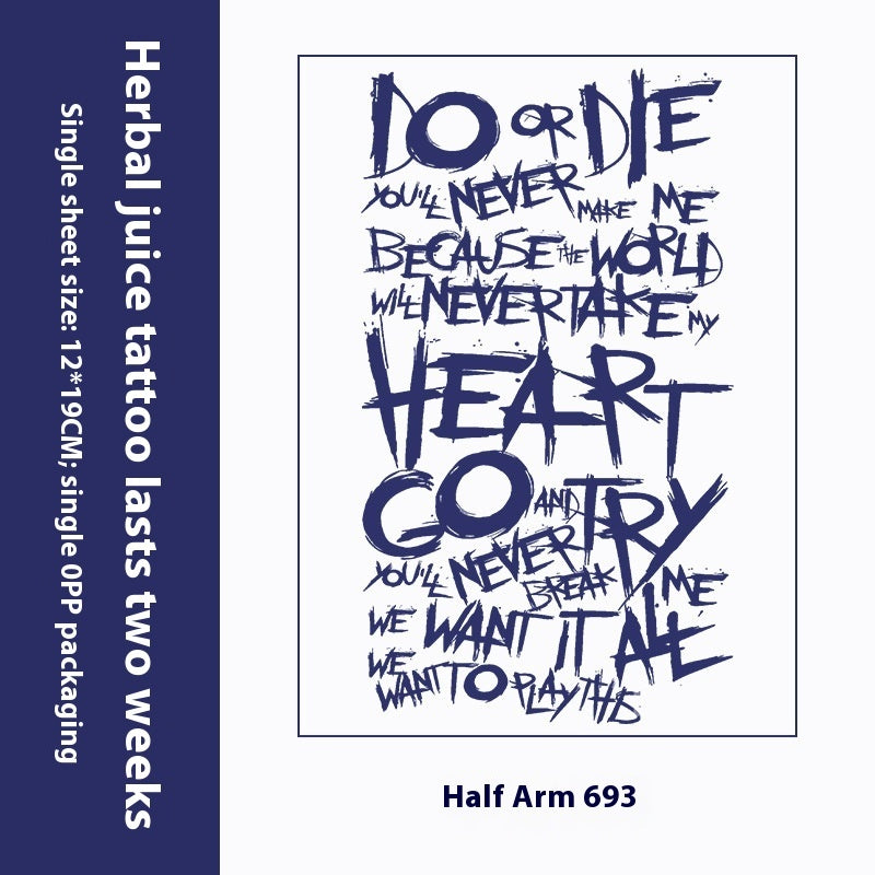 Herbal Tattoo Sticker Dark Flower Arm Juice BUY 1 GET 2