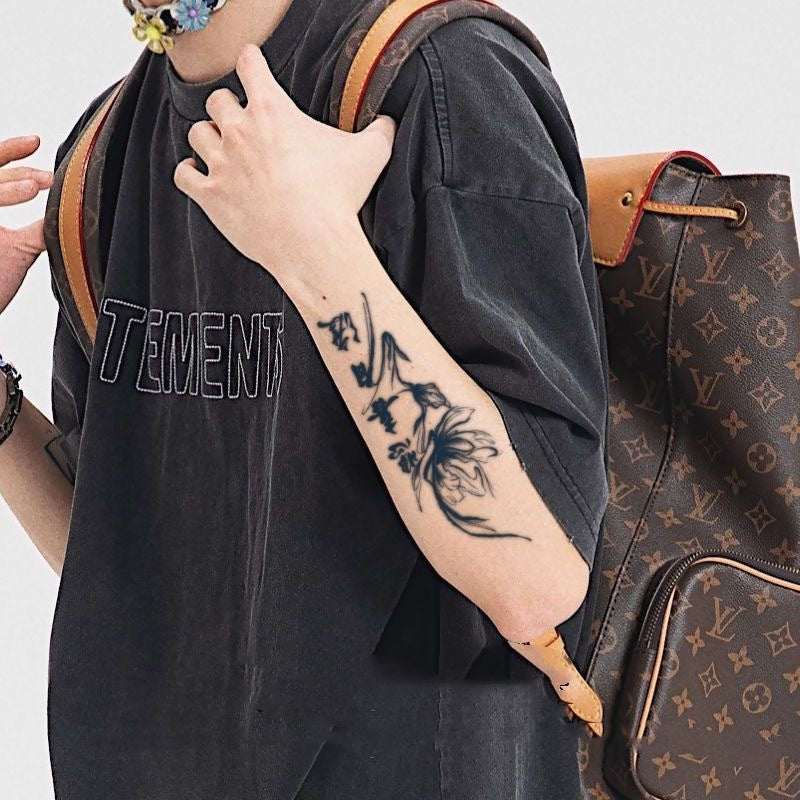 National Style Lotus Text Sad And Happy Self-crossing Good-looking Permanent BUY 1 GET 2