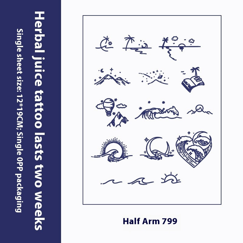 Herbal Tattoo Sticker Dark Flower Arm Juice BUY 1 GET 2