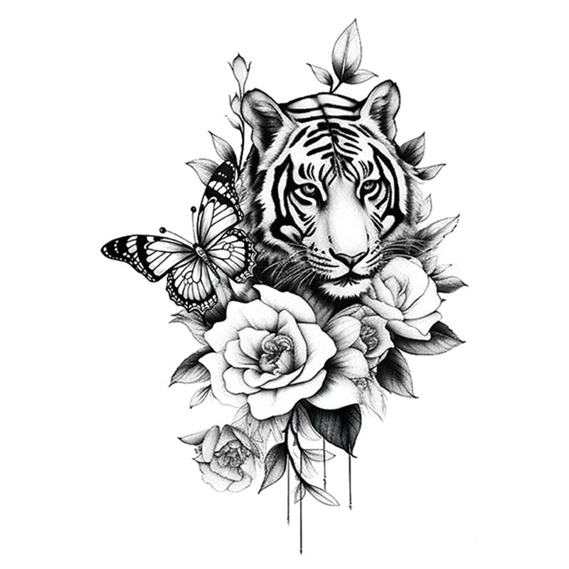 Hot Sale Flower Butterfly Large Pattern Flower Arm Tattoo Sticker BUY 1 GET 2