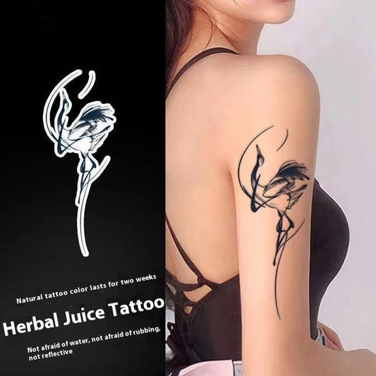 Herbal Crane Tattoo Sticker Herbal Juice Spice Arm Long Lasting Waterproof BUY 1 GET 2