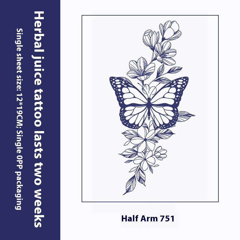 Herbal Tattoo Sticker Dark Flower Arm Juice BUY 1 GET 2