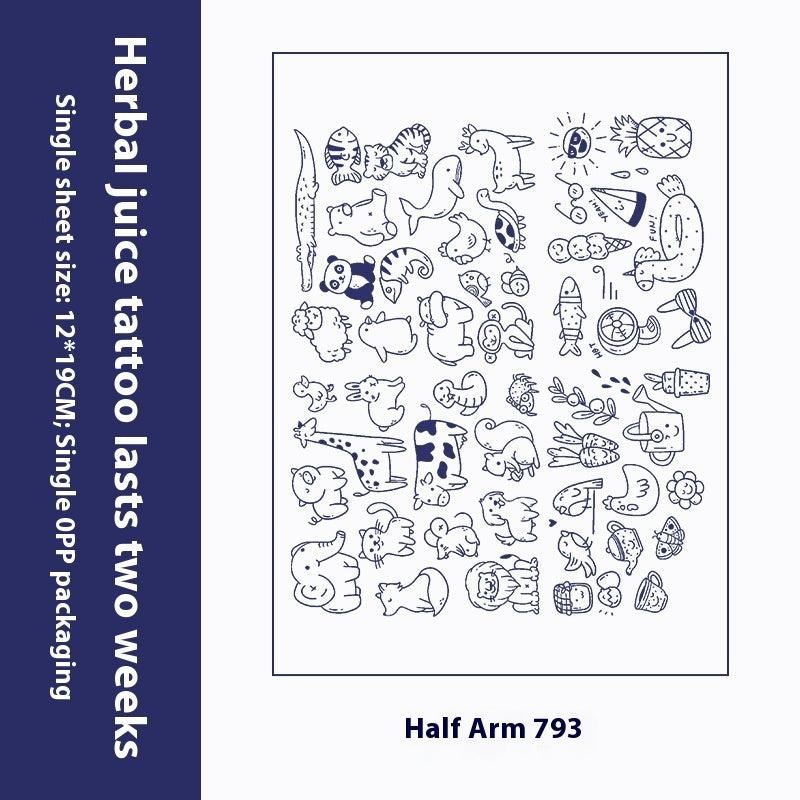 Herbal Tattoo Sticker Dark Flower Arm Juice BUY 1 GET 2