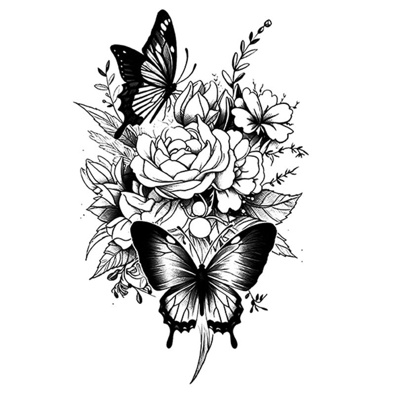 Hot Sale Flower Butterfly Large Pattern Flower Arm Tattoo Sticker BUY 1 GET 2