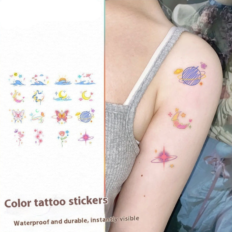 Butterfly Moon Color Shoulder Clavicle Tattoo Sticker BUY 1 GET 3