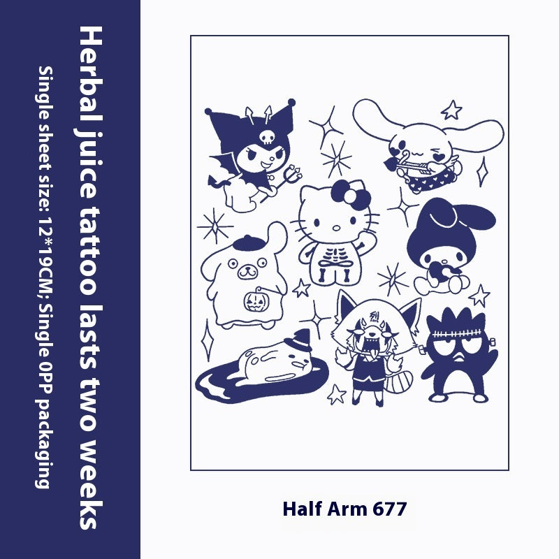 Herbal Tattoo Sticker Dark Flower Arm Juice BUY 1 GET 2