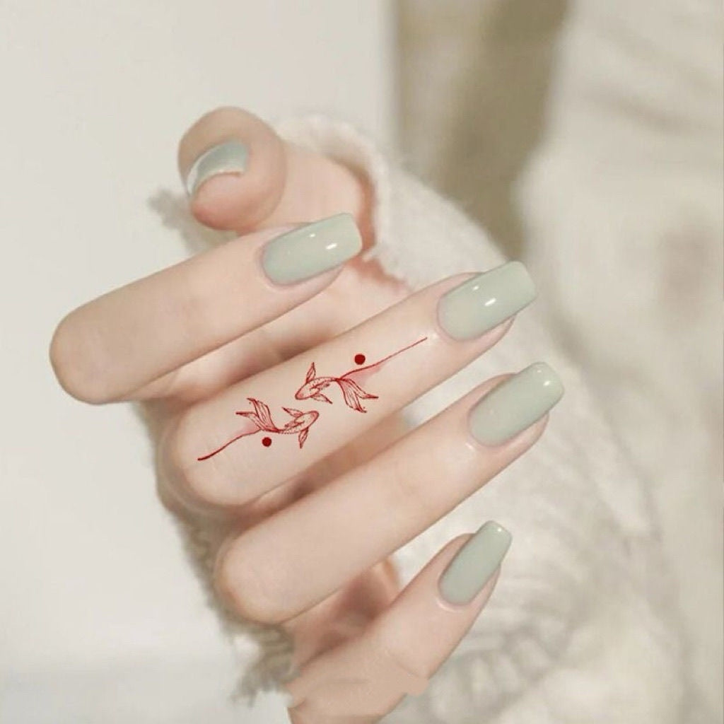 Double Lucky Fish Tattoo Sticker Good-looking Hot Girl Sweet Cool BUY 1 GET 5