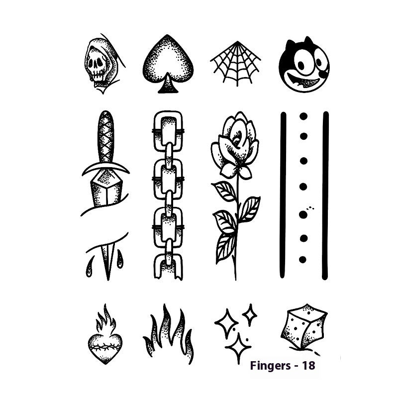 Herbal Juice Tattoo Sticker Sweat-proof Non-reflective Finger Niche Stickers BUY 1 GET 2