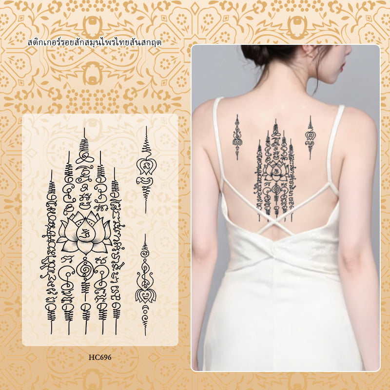 Sanskrit Tattoo Sticker Thai Scripture Female Waterproof And Durable BUY 1 GET 2