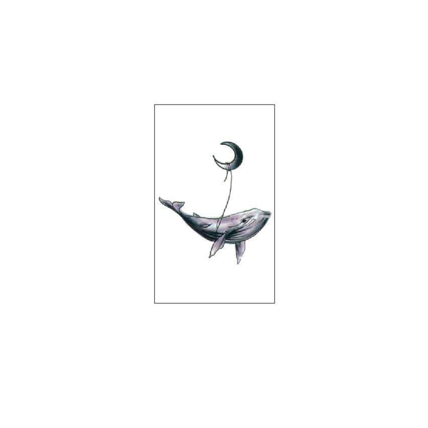 Men And Women Partysu Moon Cat Whale Ins Wind Tattoo Sticker Cute Student  BUY 1 GET 3