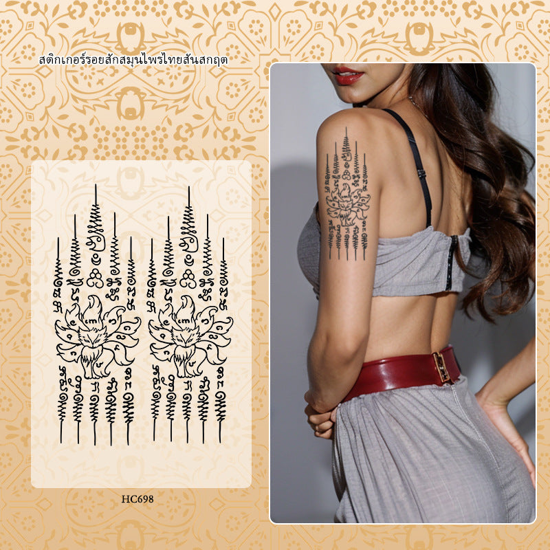 Sanskrit Tattoo Sticker Thai Scripture Female Waterproof And Durable BUY 1 GET 2