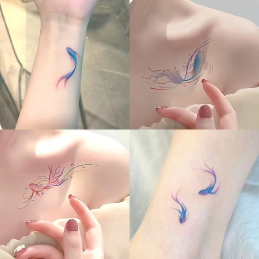 Waterproof Women's Color Koi Tattoo Sticker BUY 1 GET 3