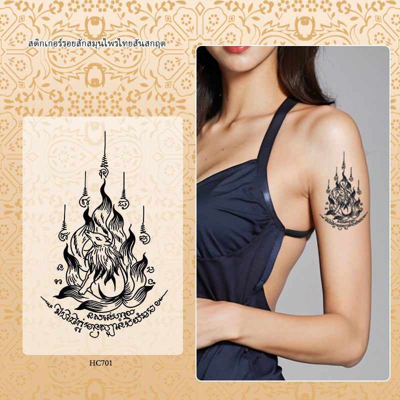 Sanskrit Tattoo Sticker Thai Scripture Female Waterproof And Durable BUY 1 GET 2