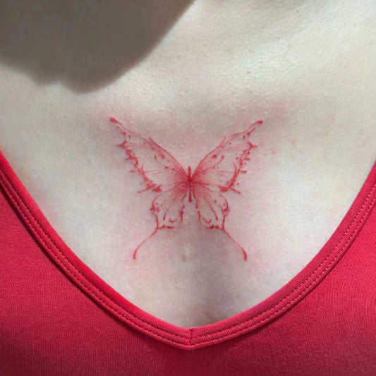 Blood Butterfly Chest Waterproof Tattoo Sticker BUY 1 GET 3