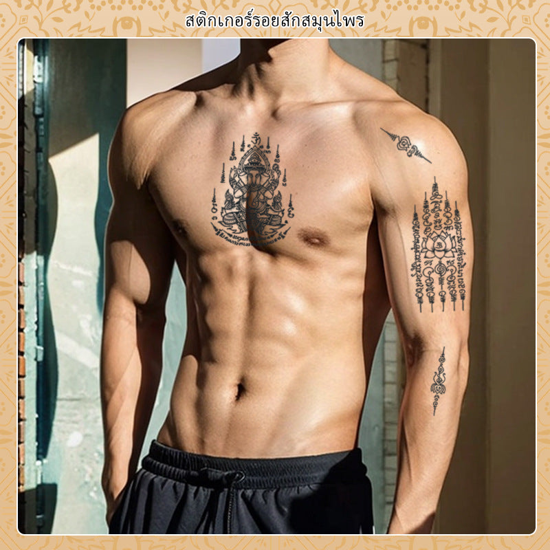 Sanskrit Tattoo Sticker Thai Scripture Female Waterproof And Durable BUY 1 GET 2