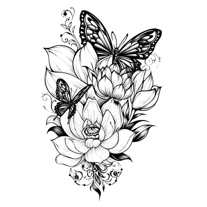 Hot Sale Flower Butterfly Large Pattern Flower Arm Tattoo Sticker BUY 1 GET 2
