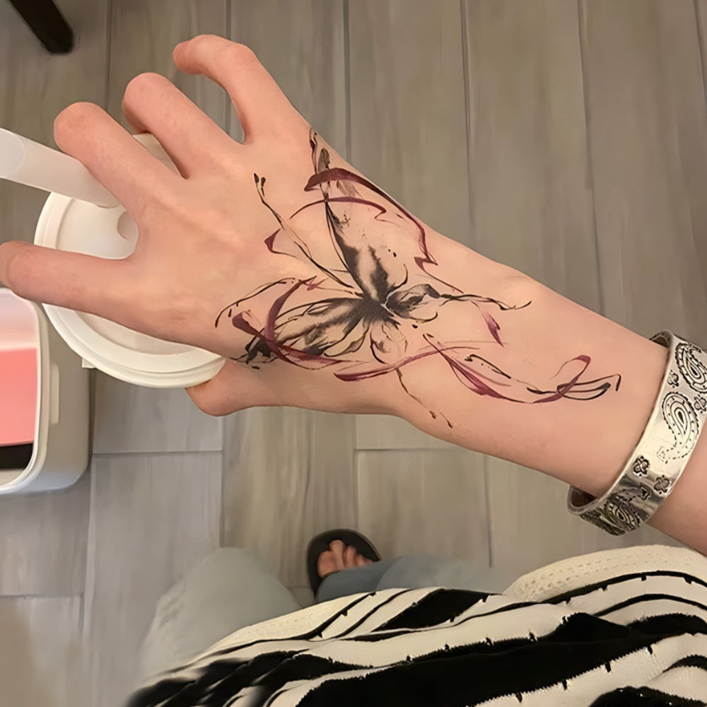 Advanced Back Red Black Butterfly Color Tattoo Sticker Waterproof BUY 1 GET 3