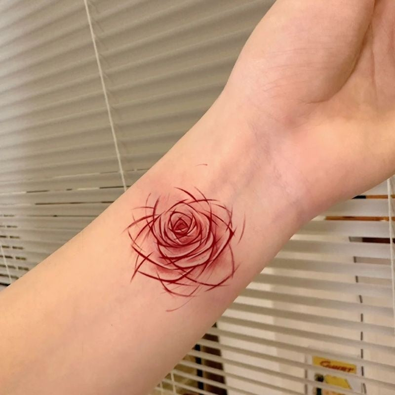 Pure Desire Wind Knife Carved Rose Wrist Colorful Cute Tattoo Sticker Non-reflective BUY 1 GET 3