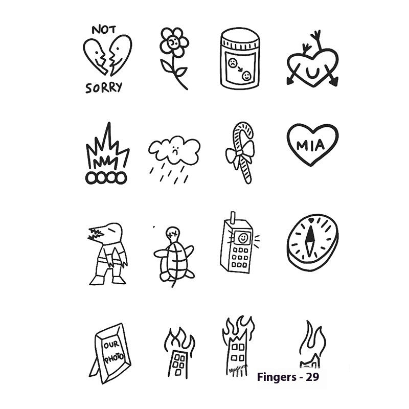 Herbal Juice Tattoo Sticker Sweat-proof Non-reflective Finger Niche Stickers BUY 1 GET 2