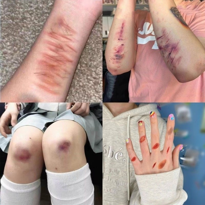 Scary Prank Cut Wrist Bruise Scratch Scald Scratch Decoration Tattoo Sticker  BUY 1 GET 3