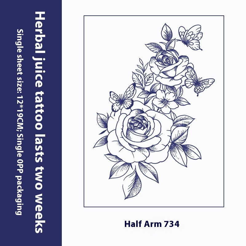 Herbal Tattoo Sticker Dark Flower Arm Juice BUY 1 GET 2