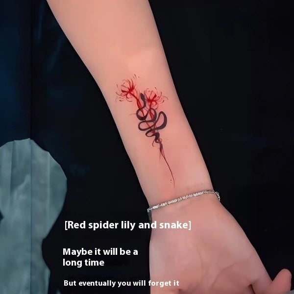 Bianhua Snake Hand Back Tattoo Sticker Hot Girl Sweet And High-looking BUY 1 GET 3