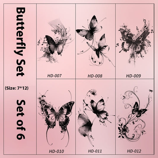 High-grade Butterfly Herbal Juice Tattoo Sticker BUY 1 GET 2
