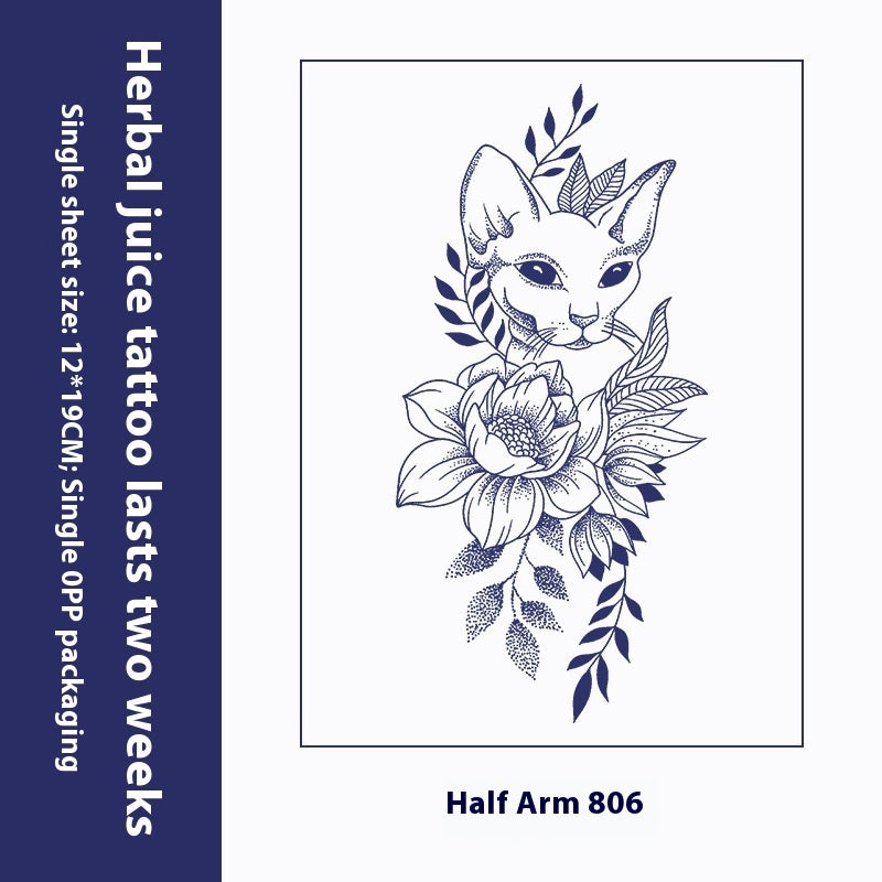 Herbal Tattoo Sticker Dark Flower Arm Juice BUY 1 GET 2