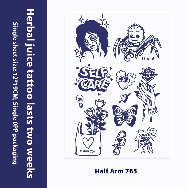 Herbal Tattoo Sticker Dark Flower Arm Juice BUY 1 GET 2
