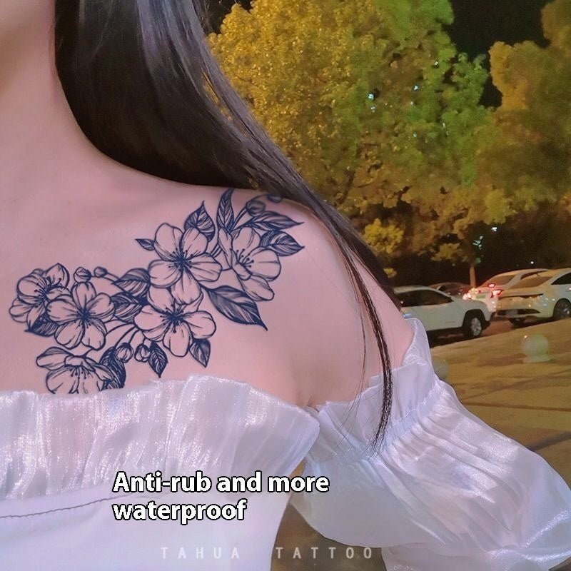 Flower Herbal Juice Tattoo Sticker Chest Flower Semi-permanent BUY 1 GET 2