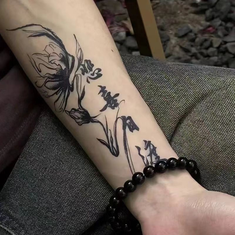 National Style Lotus Text Sad And Happy Self-crossing Good-looking Permanent BUY 1 GET 2