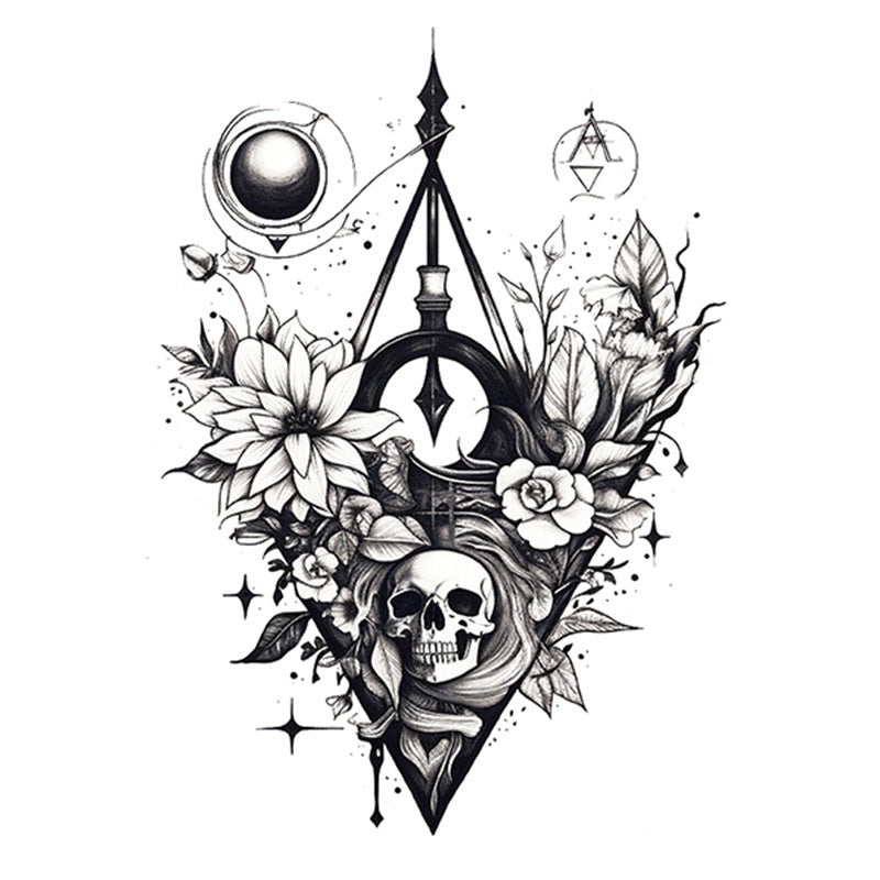 Hot Sale Flower Butterfly Large Pattern Flower Arm Tattoo Sticker BUY 1 GET 2