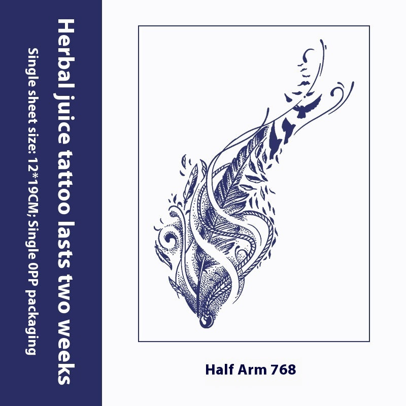Herbal Tattoo Sticker Dark Flower Arm Juice BUY 1 GET 2