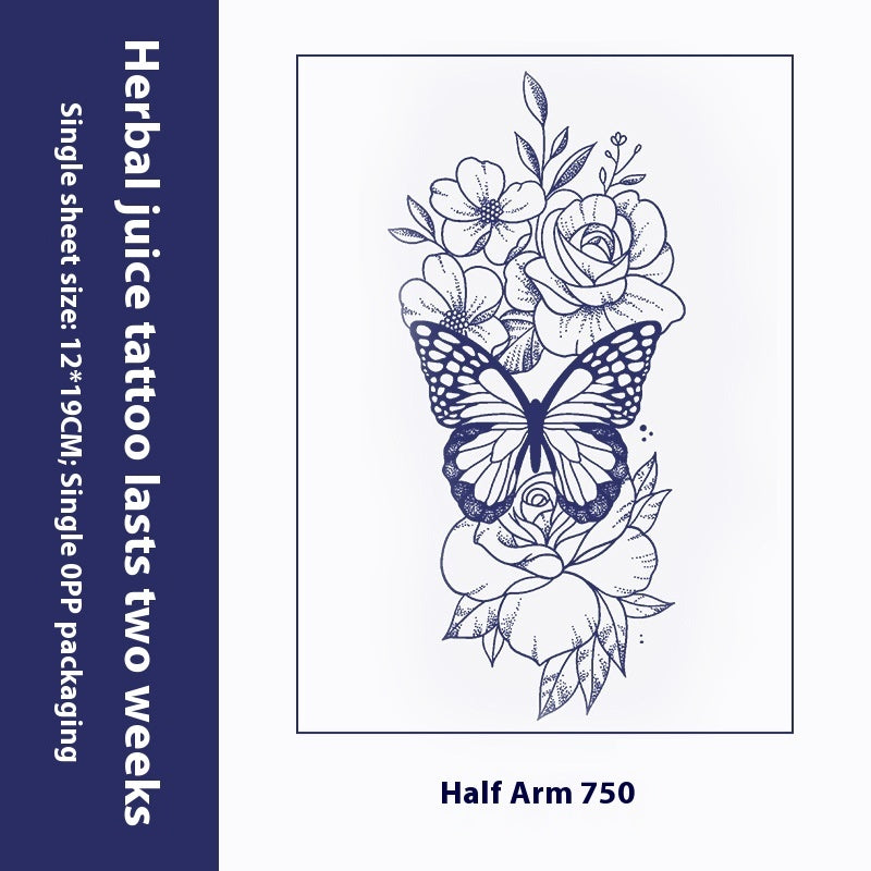 Herbal Tattoo Sticker Dark Flower Arm Juice BUY 1 GET 2