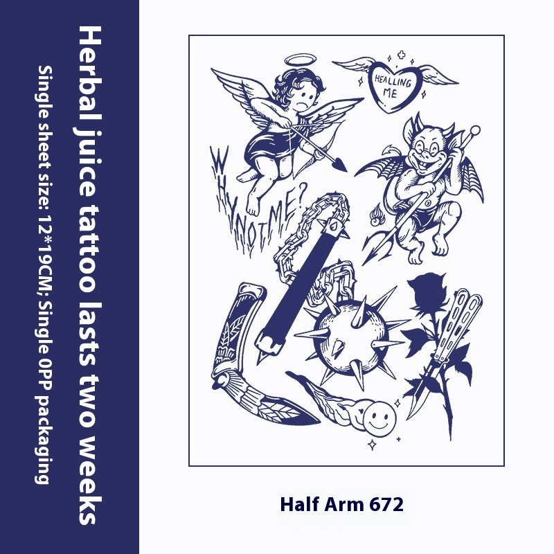 Herbal Tattoo Sticker Dark Flower Arm Juice BUY 1 GET 2