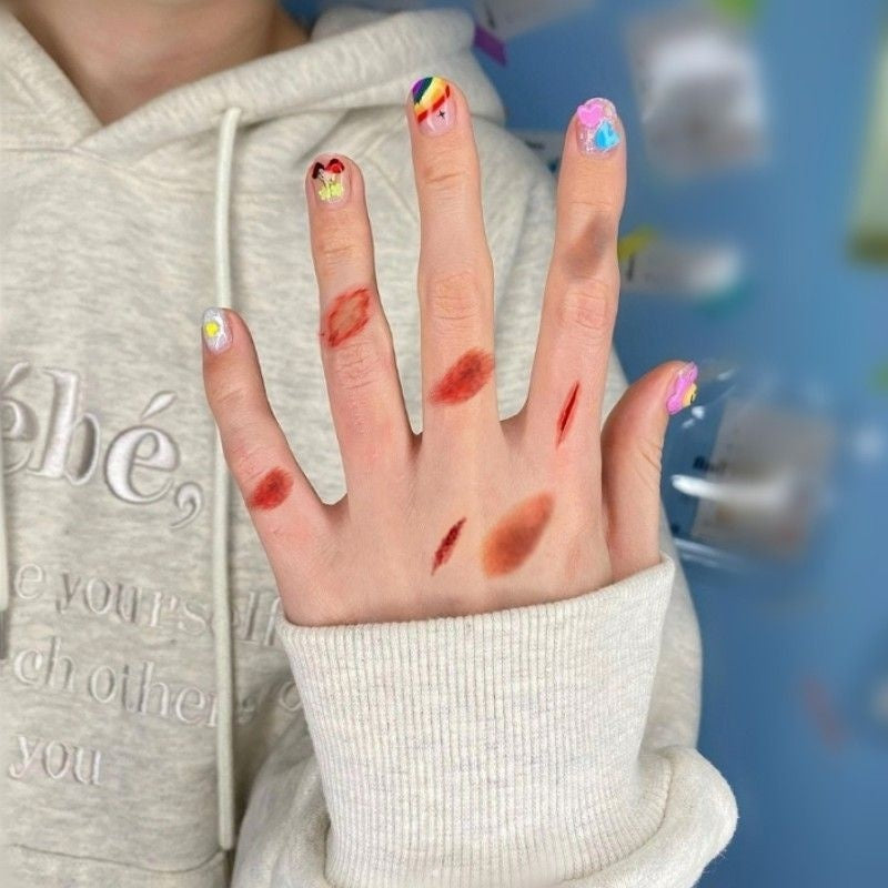 Scary Prank Cut Wrist Bruise Scratch Scald Scratch Decoration Tattoo Sticker  BUY 1 GET 3