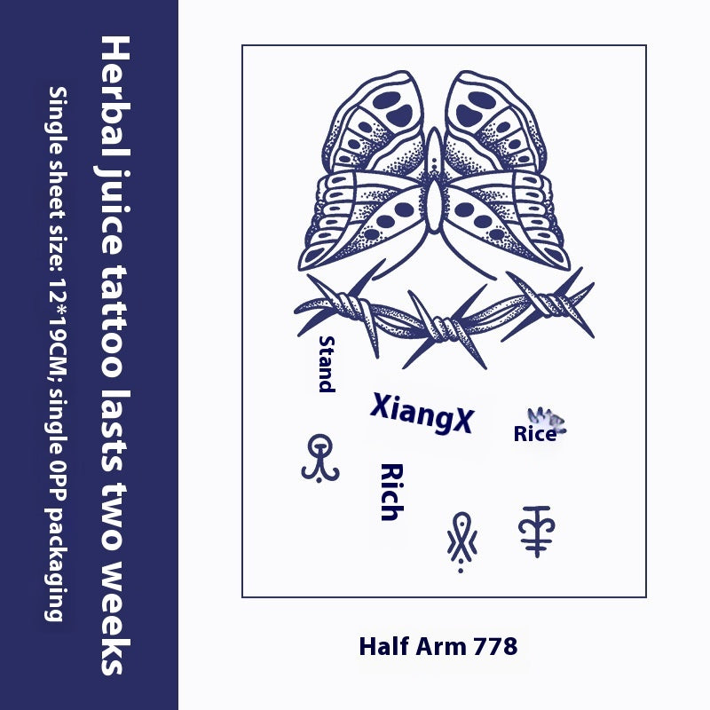 Herbal Tattoo Sticker Dark Flower Arm Juice BUY 1 GET 2