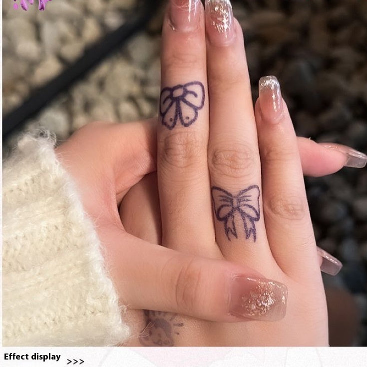 Cute Bow Herbal Juice Tattoo Sticker Semi-permanent  BUY 1 GET 2