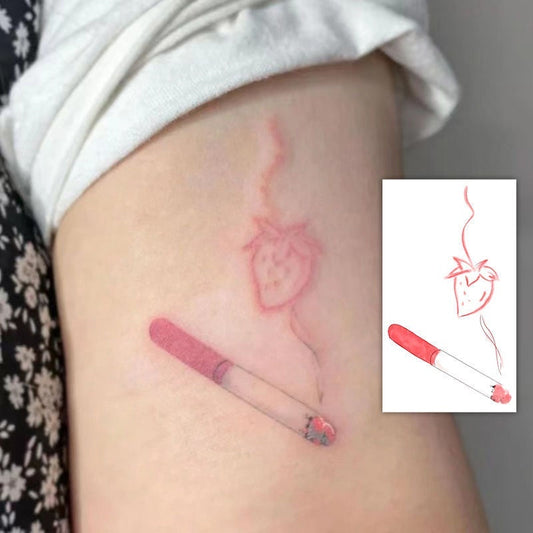 Fireworks Strawberry Guitar Color Ordinary Tattoo Sticker Hot Girl Washable Stickers BUY 1 GET 3