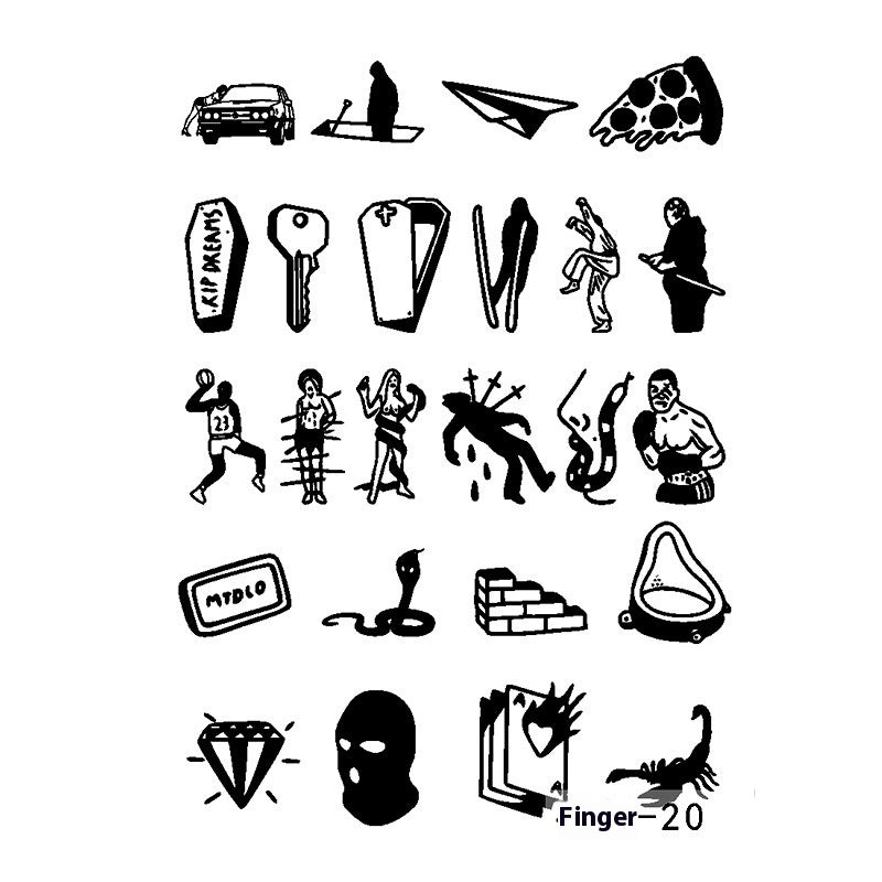 Herbal Juice Tattoo Sticker Sweat-proof Non-reflective Finger Niche Stickers BUY 1 GET 2