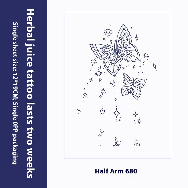 Herbal Tattoo Sticker Dark Flower Arm Juice BUY 1 GET 2