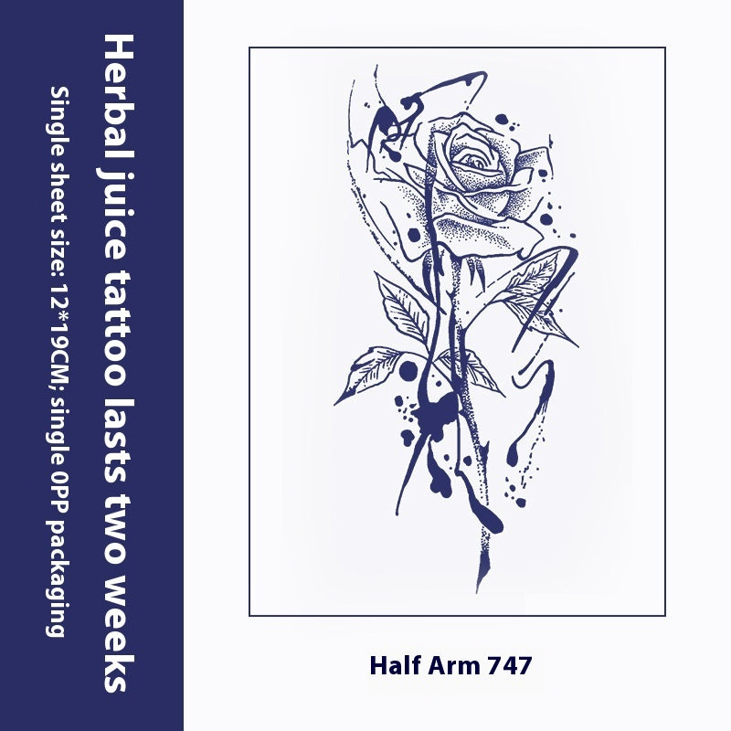 Herbal Tattoo Sticker Dark Flower Arm Juice BUY 1 GET 2