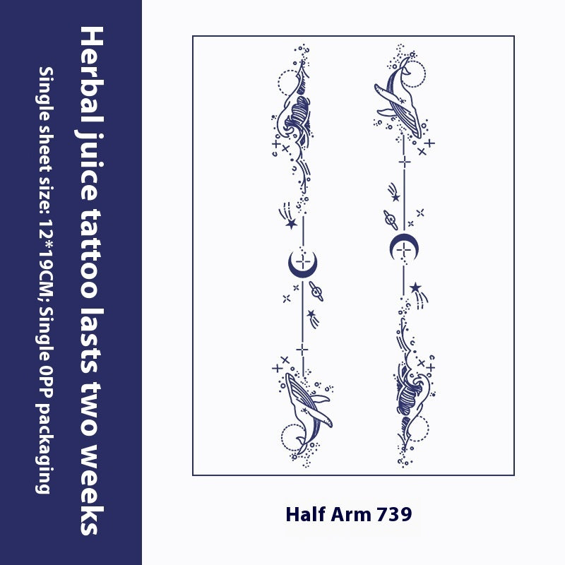 Herbal Tattoo Sticker Dark Flower Arm Juice BUY 1 GET 2