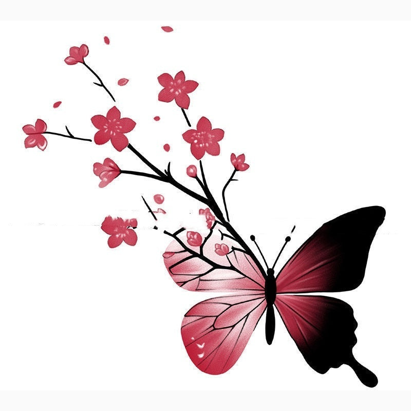 Antique Style Beautiful Plum Blossom Tattoo Sticker Shoulder Sexy Waterproof BUY 1 GET 3