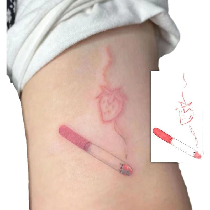 Fireworks Strawberry Guitar Color Ordinary Tattoo Sticker Hot Girl Washable Stickers BUY 1 GET 3